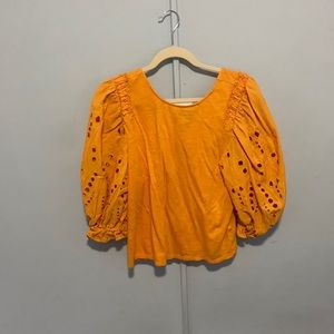 Express Puff sleeve Yellow Shirt